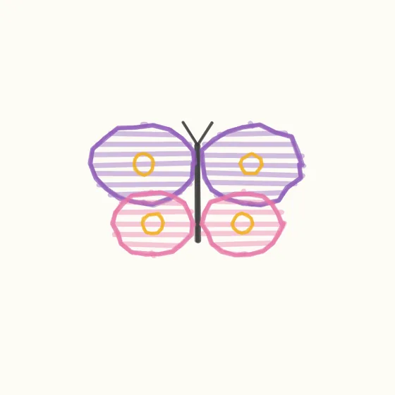 A crayon butterfly